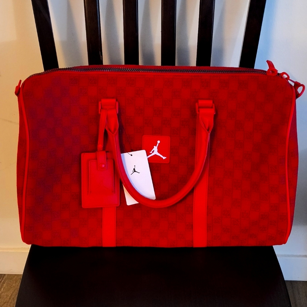 Red Jordan Monogram Duffel Bag.(40L)